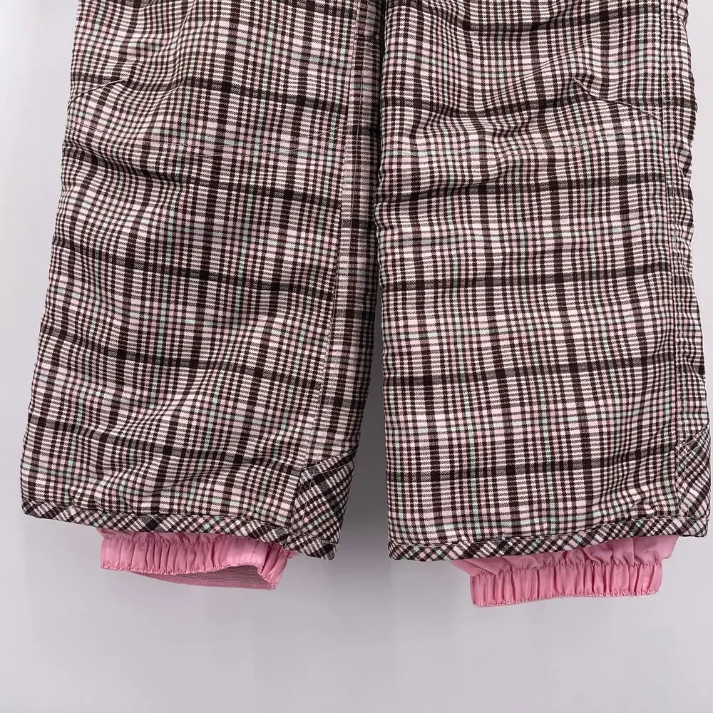 Cherokee Youth Sz L Pink Plaid Checkered Snow Ski Pants Adjustable Waist Girls - Picture 4 of 9